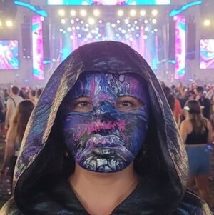 HANDCRAFTED Upcycled Cosplay Face Mask HANDPAINTED Wall Art Decor Halloween Mask